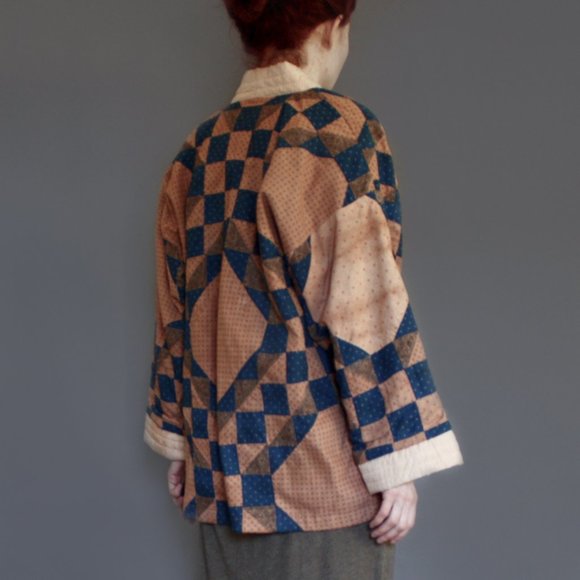 HANDMADE Highland Foundry QUILT kimono coat jacket - Picture 6 of 12